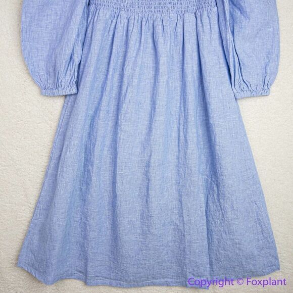 NEW J. the tall Crew Linen daydream dress in French‎ blue, tall MT - Picture 6 of 16